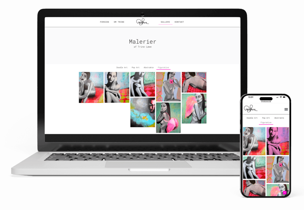 maleri - hjemmeside design
